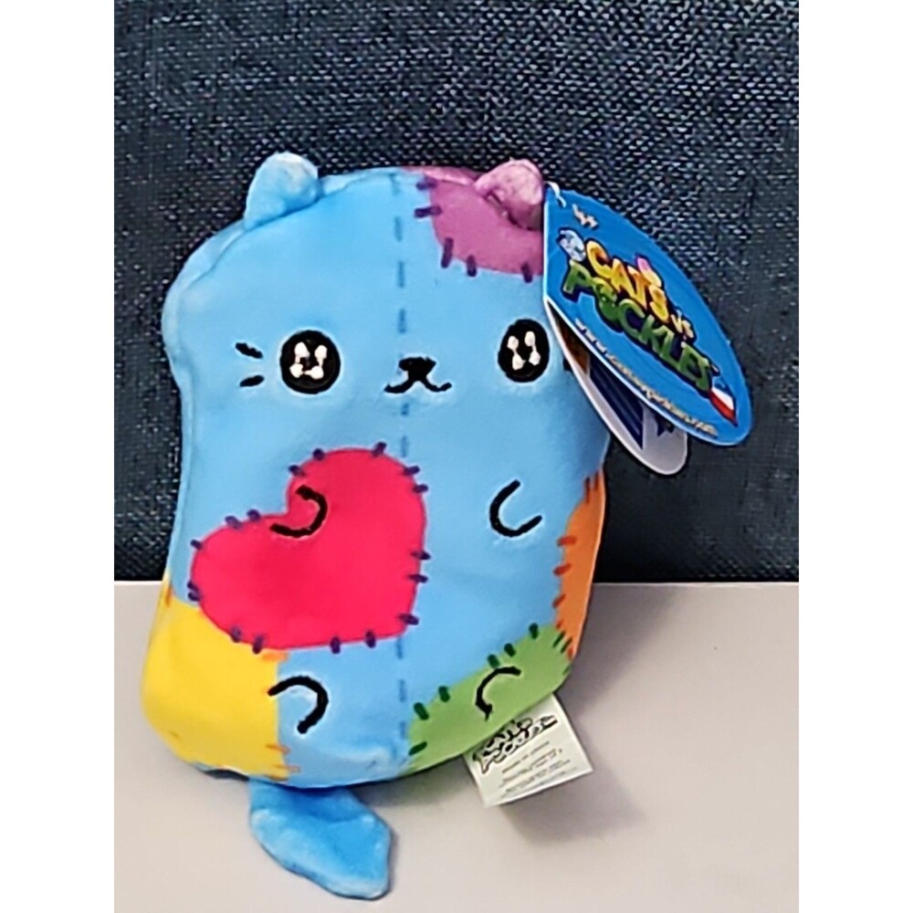 Cats vs Pickles Stitches #503 | Fuchsia Series Bean Plush | Blue Patchy Cat